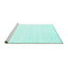 Sideview of Machine Washable Solid Turquoise Modern Area Rugs, wshcon2344turq