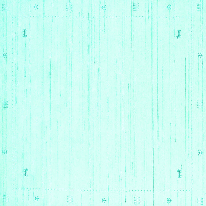 Square Solid Turquoise Modern Rug, con2344turq