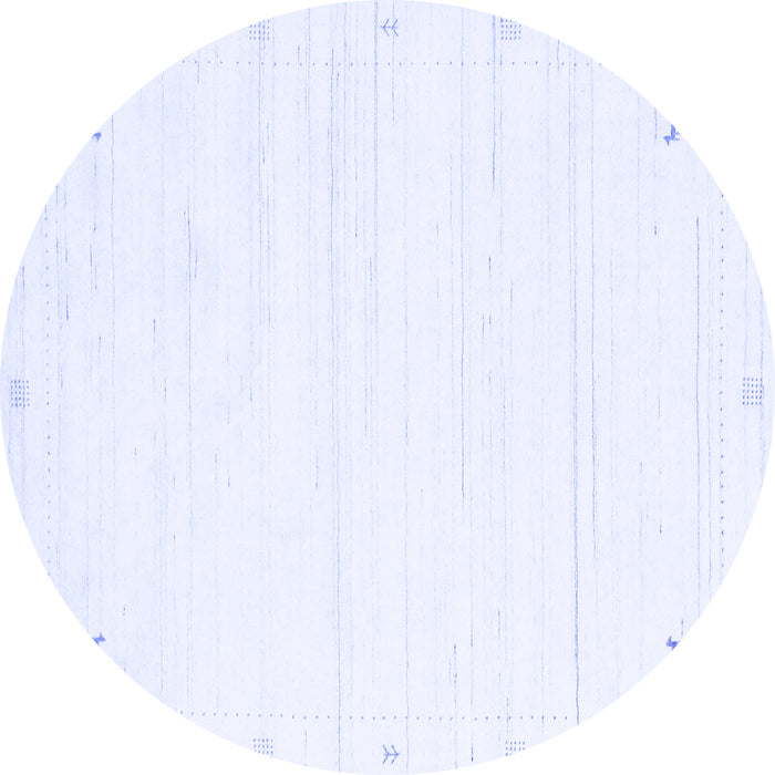 Round Solid Blue Modern Rug, con2344blu