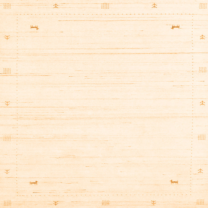 Round Machine Washable Solid Orange Modern Area Rugs, wshcon2344org