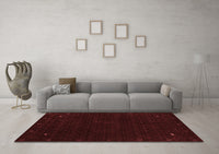 Machine Washable Abstract Red Contemporary Rug, wshcon2345red