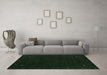 Machine Washable Abstract Emerald Green Contemporary Area Rugs in a Living Room,, wshcon2345emgrn