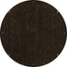 Round Machine Washable Abstract Brown Contemporary Rug, wshcon2345brn