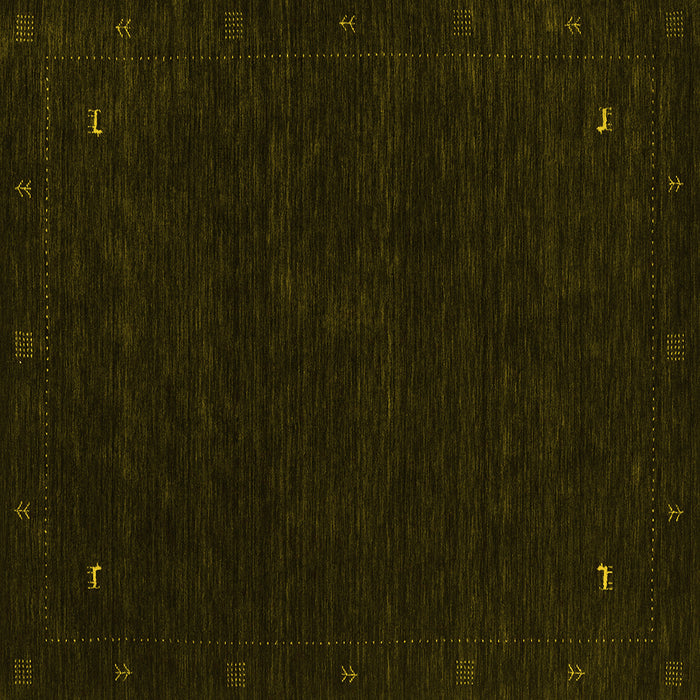 Square Machine Washable Abstract Yellow Contemporary Rug, wshcon2345yw