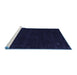 Sideview of Machine Washable Abstract Blue Contemporary Rug, wshcon2345blu