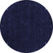 Round Machine Washable Abstract Blue Contemporary Rug, wshcon2345blu