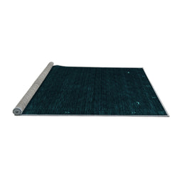 Sideview of Machine Washable Abstract Light Blue Contemporary Rug, wshcon2345lblu