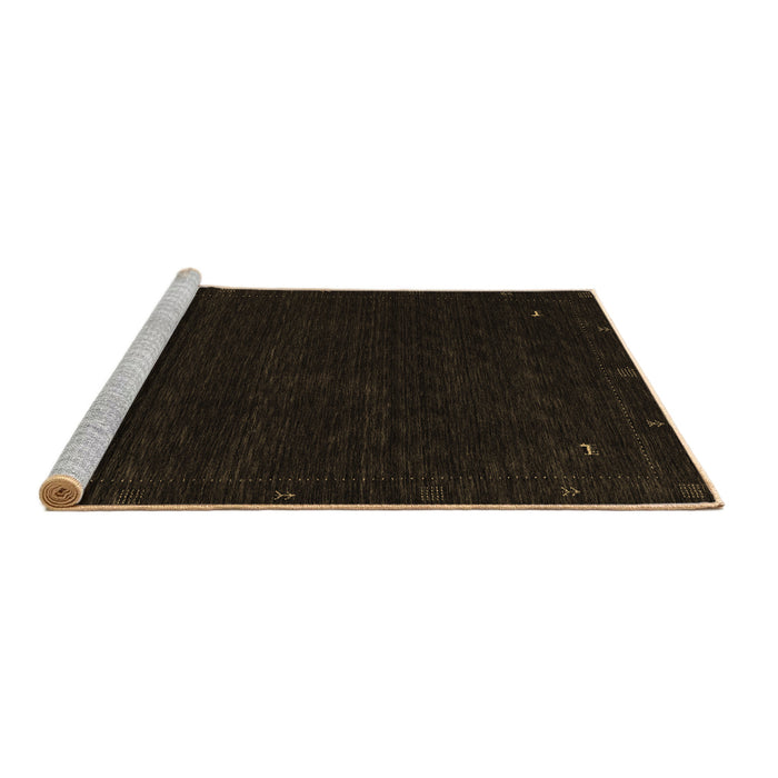 Sideview of Machine Washable Abstract Brown Contemporary Rug, wshcon2345brn