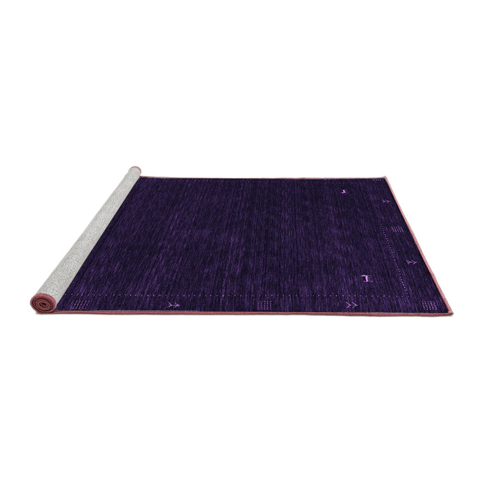 Sideview of Machine Washable Abstract Purple Contemporary Area Rugs, wshcon2345pur