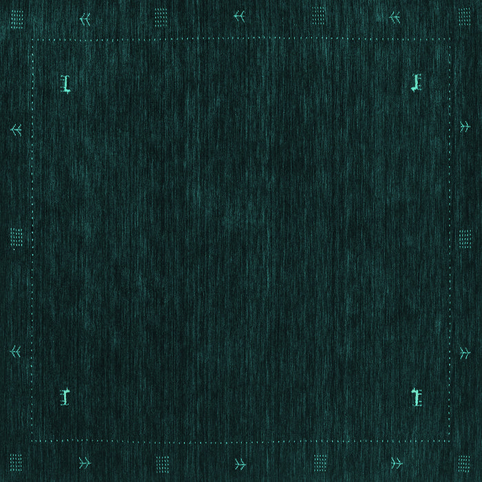 Square Machine Washable Abstract Turquoise Contemporary Area Rugs, wshcon2345turq