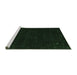 Sideview of Machine Washable Abstract Emerald Green Contemporary Area Rugs, wshcon2345emgrn