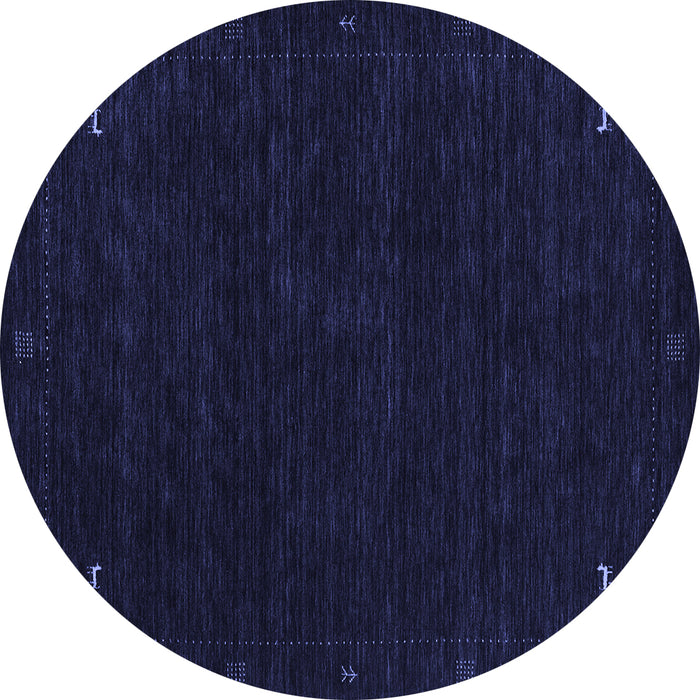 Round Abstract Blue Contemporary Rug, con2345blu
