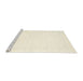 Serging Thickness of Machine Washable Contemporary Moccasin Beige Rug, wshcon2346