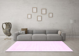Machine Washable Solid Pink Modern Rug in a Living Room, wshcon2346pnk