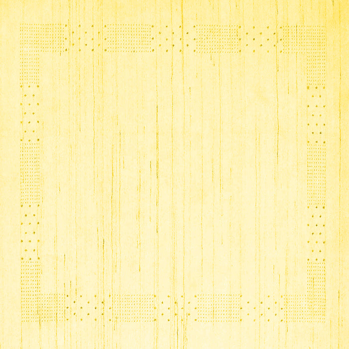 Square Machine Washable Solid Yellow Modern Rug, wshcon2346yw