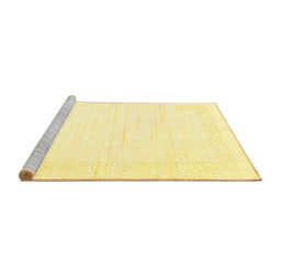 Sideview of Machine Washable Solid Yellow Modern Rug, wshcon2346yw