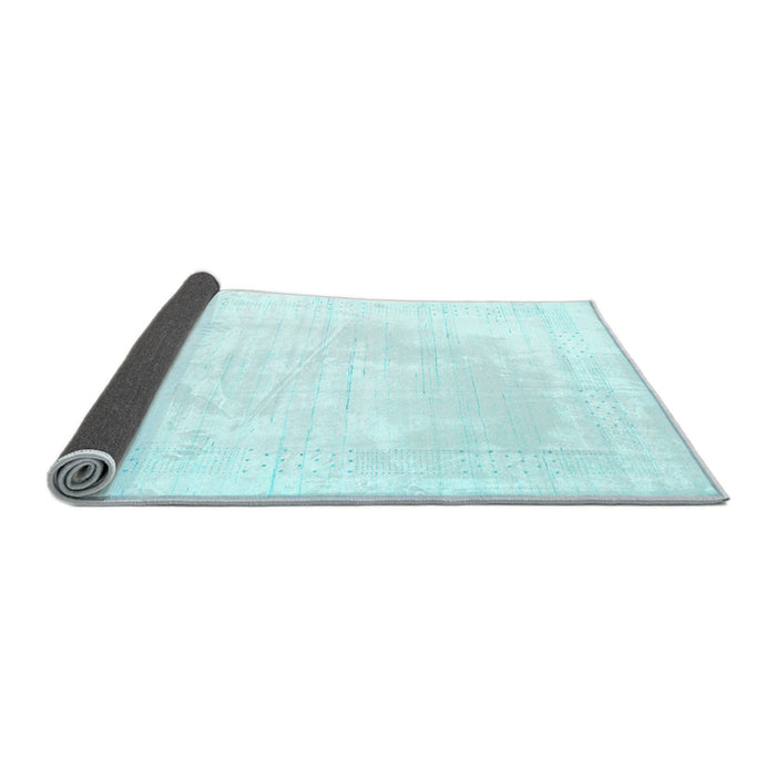 Sideview of Solid Light Blue Modern Rug, con2346lblu