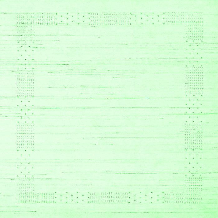 Square Machine Washable Solid Emerald Green Modern Area Rugs, wshcon2346emgrn