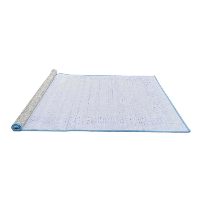 Sideview of Machine Washable Solid Blue Modern Rug, wshcon2346blu
