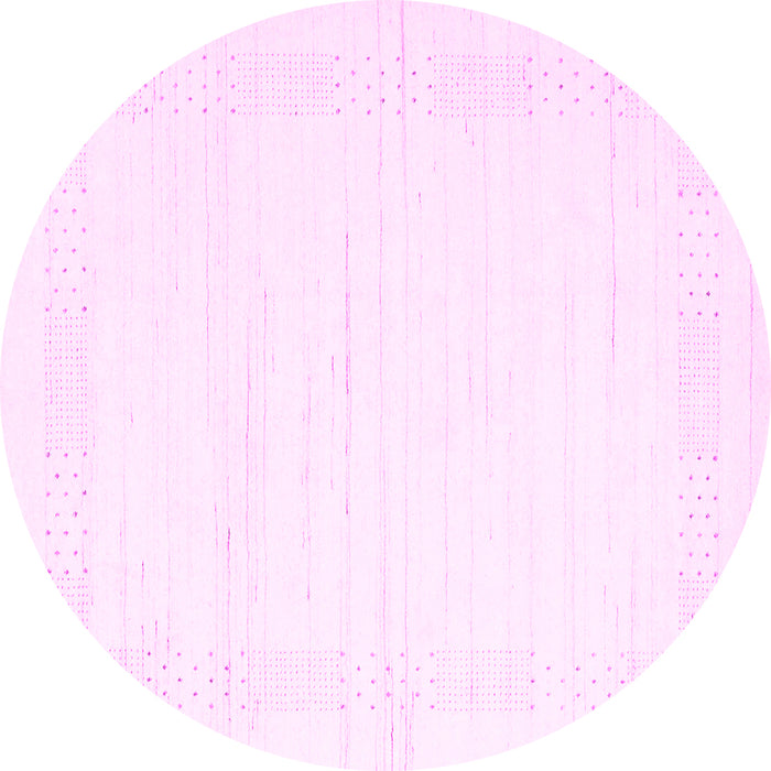 Round Solid Pink Modern Rug, con2346pnk