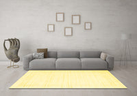 Machine Washable Solid Yellow Modern Rug, wshcon2346yw