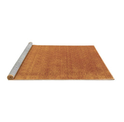 Sideview of Machine Washable Abstract Brown Contemporary Rug, wshcon2347brn