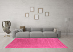 Machine Washable Abstract Purple Contemporary Area Rugs in a Living Room, wshcon2347pur