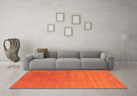 Machine Washable Abstract Orange Contemporary Rug, wshcon2347org