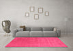 Machine Washable Abstract Pink Contemporary Rug in a Living Room, wshcon2347pnk