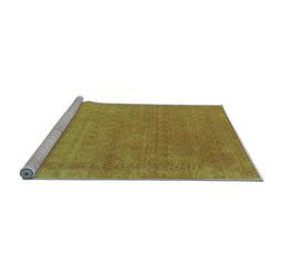 Sideview of Machine Washable Abstract Light Blue Contemporary Rug, wshcon2347lblu