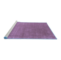 Sideview of Machine Washable Abstract Blue Contemporary Rug, wshcon2347blu