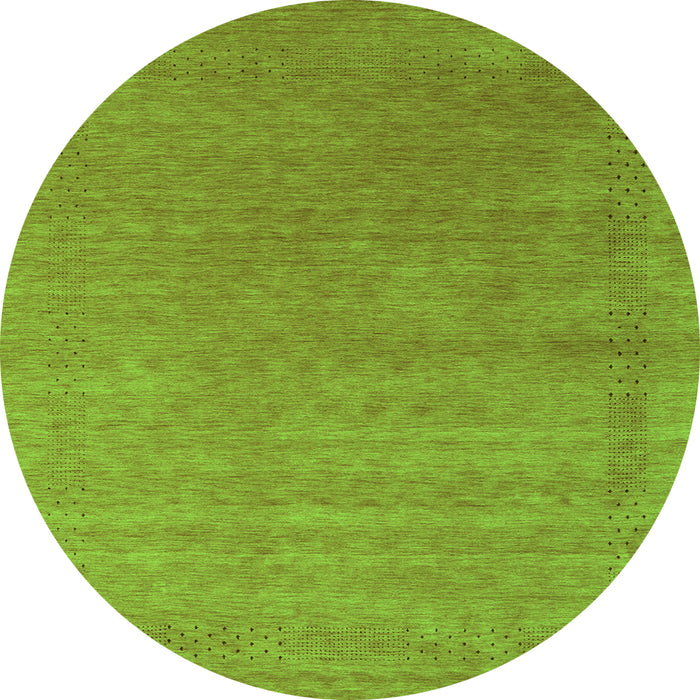 Square Abstract Green Contemporary Rug, con2347grn