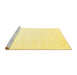 Sideview of Machine Washable Solid Yellow Modern Rug, wshcon2348yw