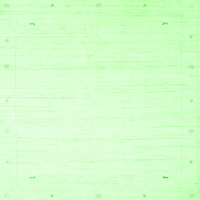 Serging Thickness of Solid Green Modern Rug, con2348grn