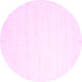 Round Solid Pink Modern Rug, con2348pnk