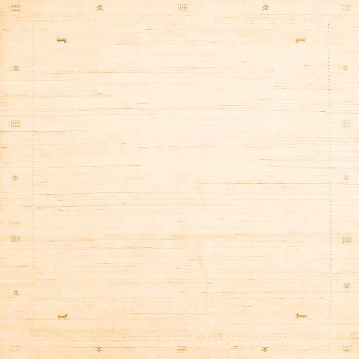 Round Machine Washable Solid Orange Modern Area Rugs, wshcon2348org