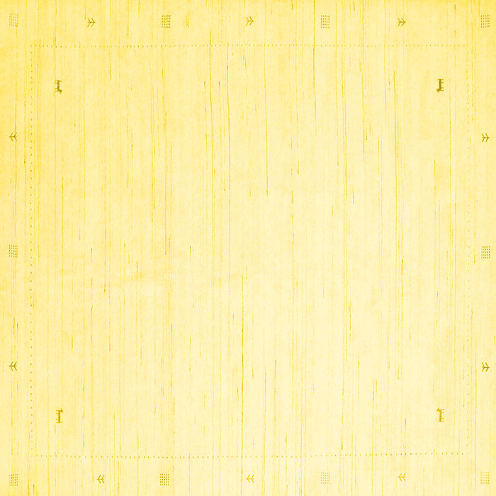 Square Machine Washable Solid Yellow Modern Rug, wshcon2348yw
