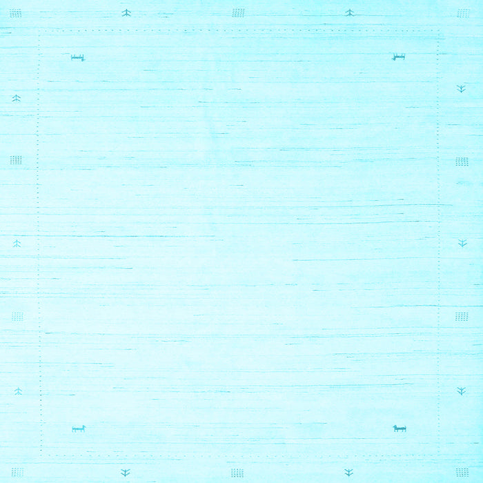 Square Machine Washable Solid Light Blue Modern Rug, wshcon2348lblu