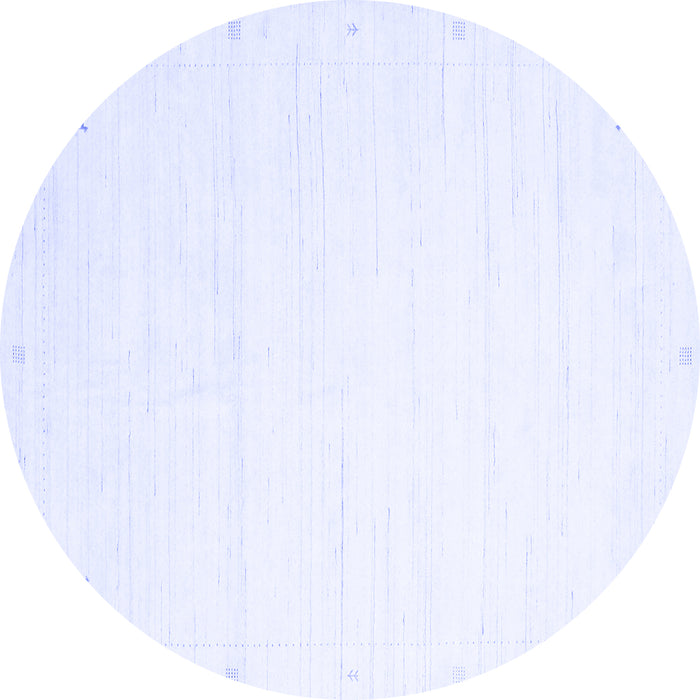 Round Machine Washable Solid Blue Modern Rug, wshcon2348blu
