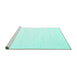 Sideview of Machine Washable Solid Turquoise Modern Area Rugs, wshcon2349turq