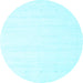 Round Solid Light Blue Modern Rug, con2349lblu