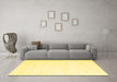 Machine Washable Solid Yellow Modern Rug in a Living Room, wshcon2349yw