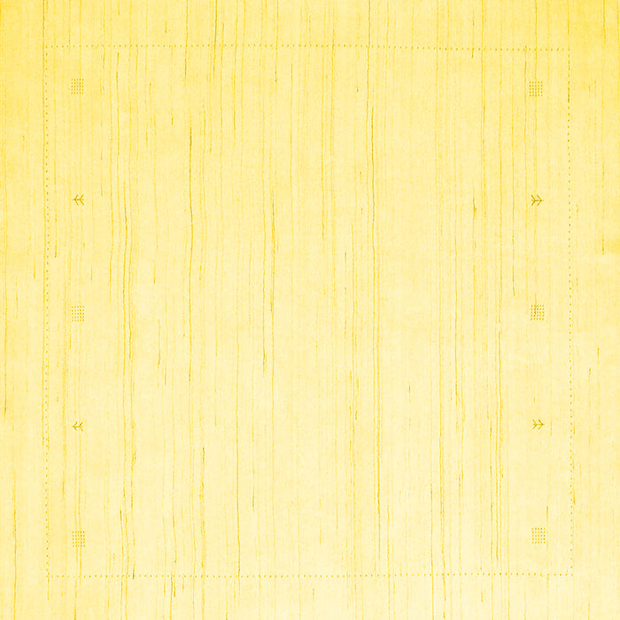 Square Machine Washable Solid Yellow Modern Rug, wshcon2349yw