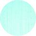 Round Solid Turquoise Modern Rug, con2349turq