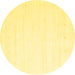 Round Solid Yellow Modern Rug, con2349yw