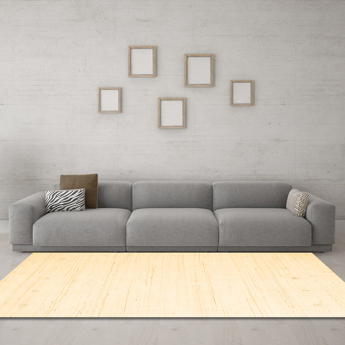 Machine Washable Solid Brown Modern Rug in a Living Room,, wshcon2349brn