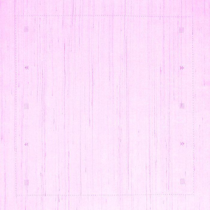 Square Machine Washable Solid Pink Modern Rug, wshcon2349pnk