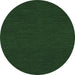 Round Machine Washable Abstract Emerald Green Contemporary Area Rugs, wshcon234emgrn