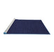 Sideview of Machine Washable Abstract Blue Contemporary Rug, wshcon234blu