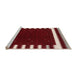 Serging Thickness of Machine Washable Contemporary Crimson Red Rug, wshcon2350